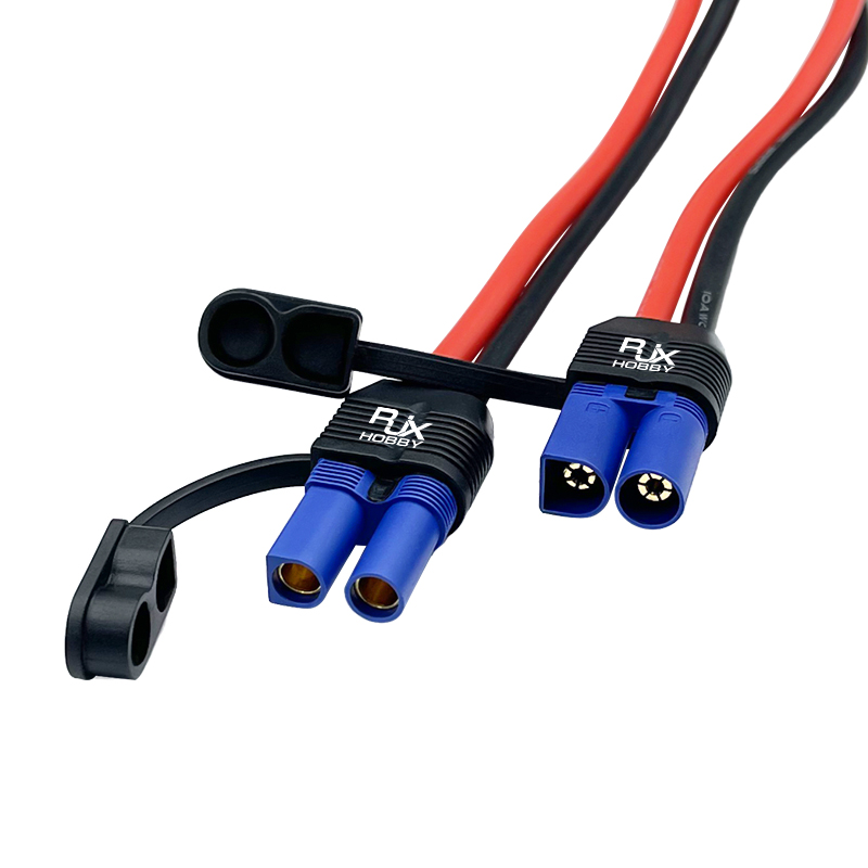 RJX 1pcs EC5 Male / Female plug connector with SecureGrip Cover 10AWG Flexible Silicone Rubber Wire 