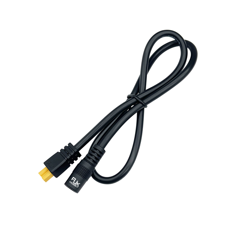 RJX 1pcs XT30UD Injection Molded Female to DC5525 Female Connector 15A 16AWG 500mm 
