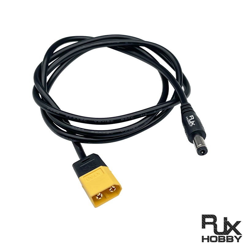 RJXHOBBY 1pcs DC5.5*2.1 Male to XT60 Male  DC5521 Rubber Power Cable