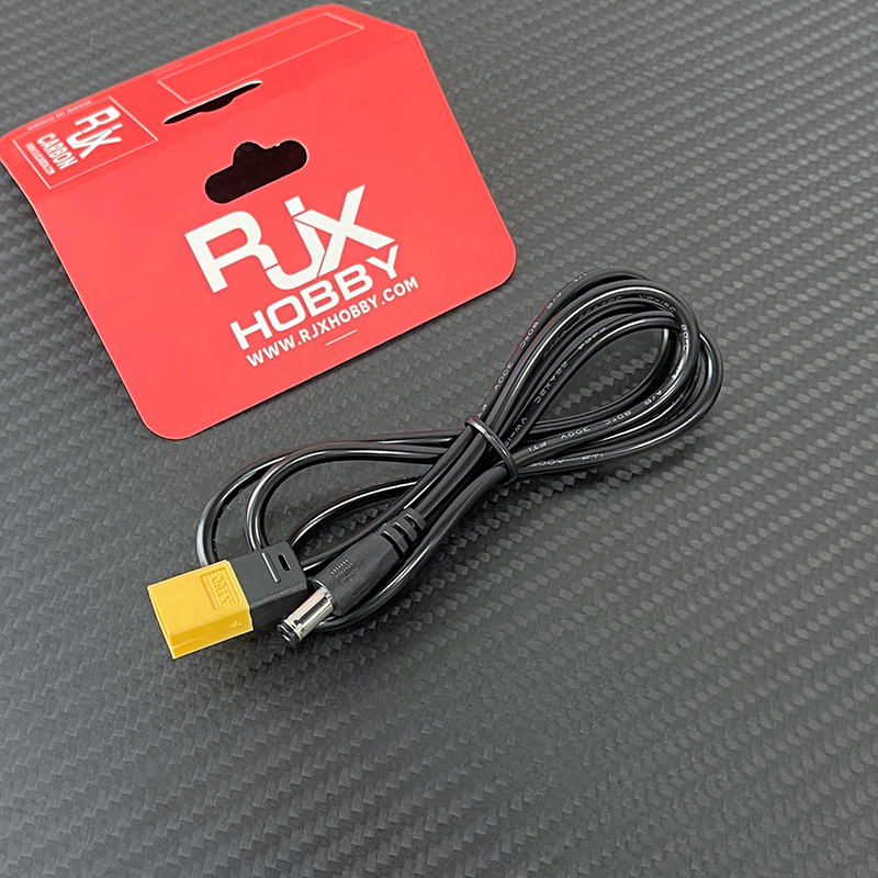 RJXHOBBY 1pcs DC5.5*2.1 Male to XT60 Male  DC5521 Rubber Power Cable