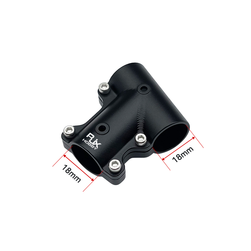 RJX 1pcs Alum 70° 18mm to 18mm Tee Joint Landing Gear Connector Adapter for RC Plant UAV Drone