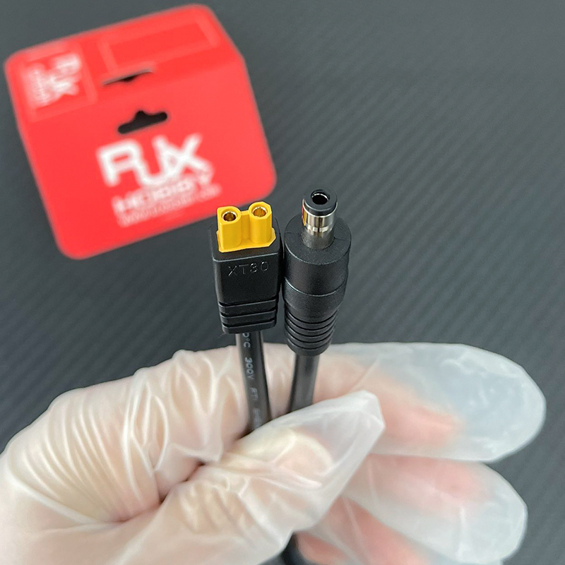 RJX 1pcs XT30UD Injection Molded Female to DC5525 Male Connector 15A 16AWG 500mm 