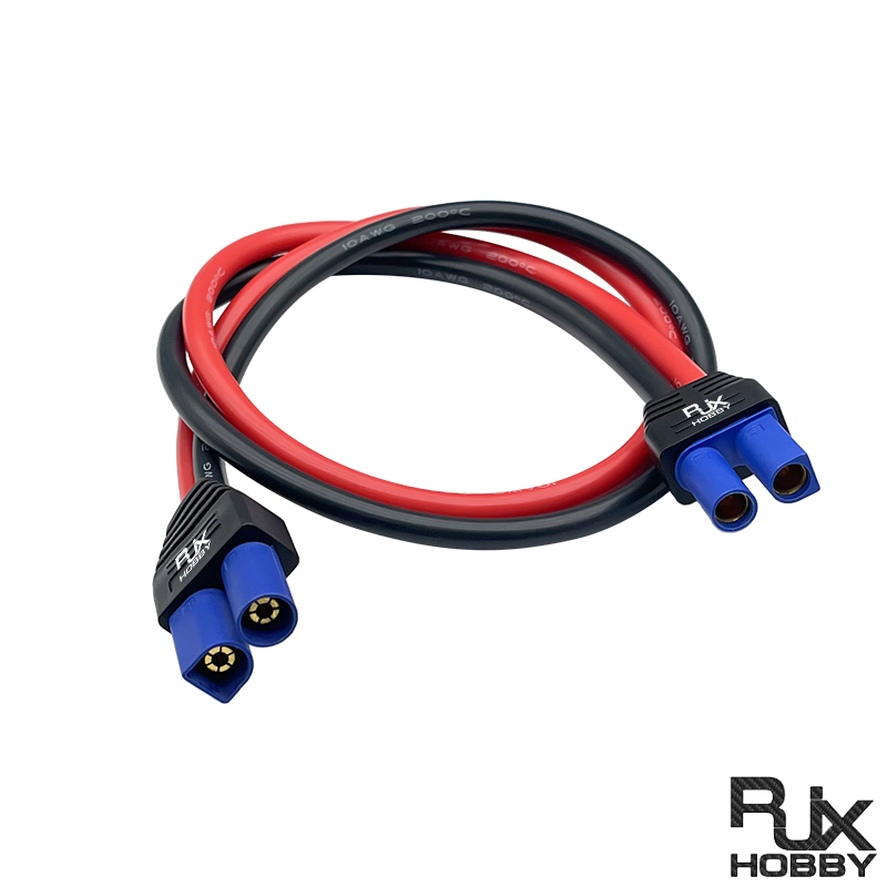 RJX 1pcs EC5 Male to EC5 Female Connector with SecureGrip Cover 10AWG Flexible Silicone Rubber Wire DC Power Cable
