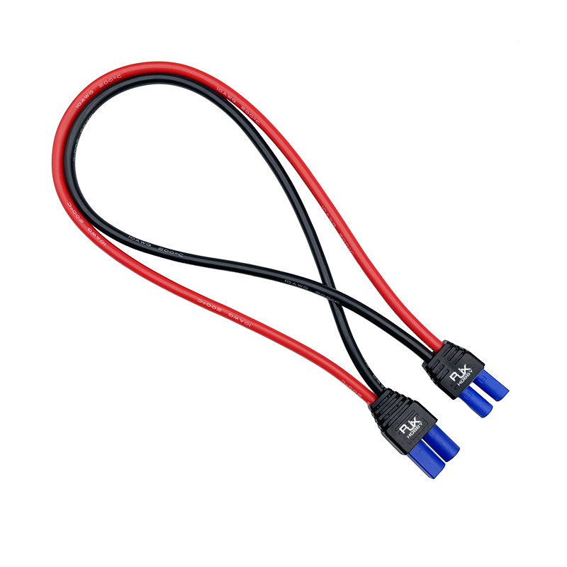 RJX 1pcs EC5 Male to EC5 Female Connector with SecureGrip Cover 10AWG Flexible Silicone Rubber Wire DC Power Cable