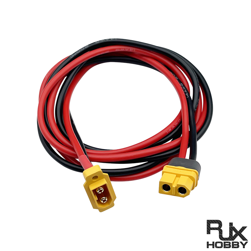 RJXHOBBY 1pcs XT60H Female to XT60E Male 14AWG Silicone Wire Cable