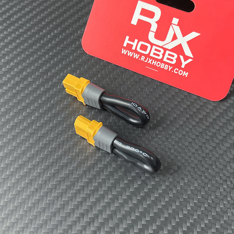 RJX 10pcs XT60H Female Short Circuit Bind Plug Loop Connector with 10AWG Silicone Wire