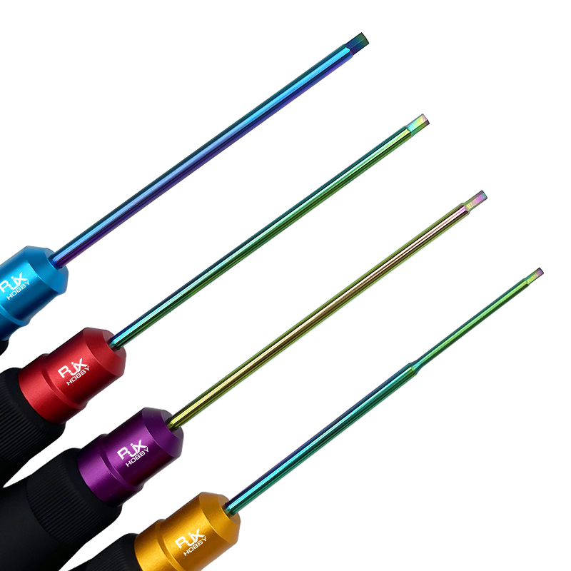 RJX 4Pcs HSS Titanized Hex Screwdriver 1.5 2.0 2.5 3.0mm High-Strength Insulated Anti-Slip Rubber Handle