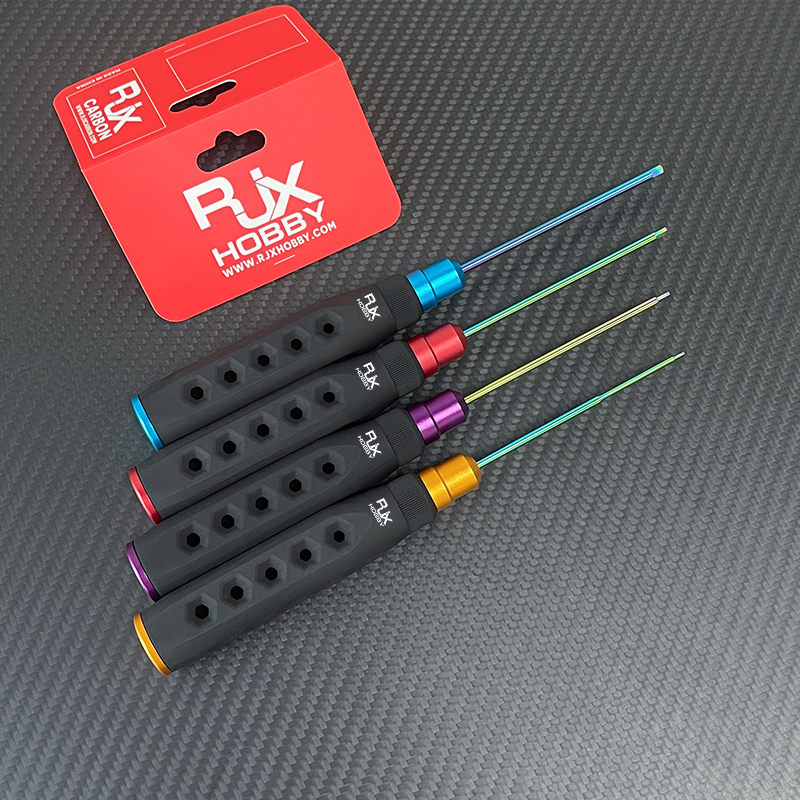 RJX 4Pcs HSS Titanized Hex Screwdriver 1.5 2.0 2.5 3.0mm High-Strength Insulated Anti-Slip Rubber Handle
