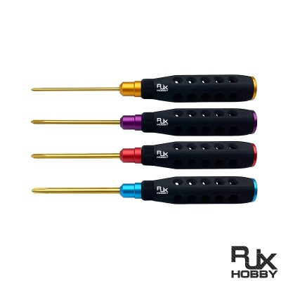 RJX 4pcs HSS titanized Phillips Screwdriver Tools 3.0 4.0 5.0 5.8mm Strength Insulated Anti-Slip Rubber Handle