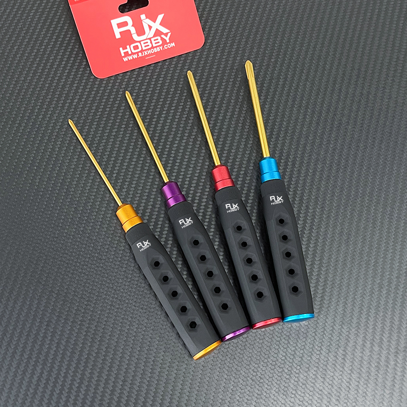RJX 4pcs HSS titanized Phillips Screwdriver Tools 3.0 4.0 5.0 5.8mm Strength Insulated Anti-Slip Rubber Handle