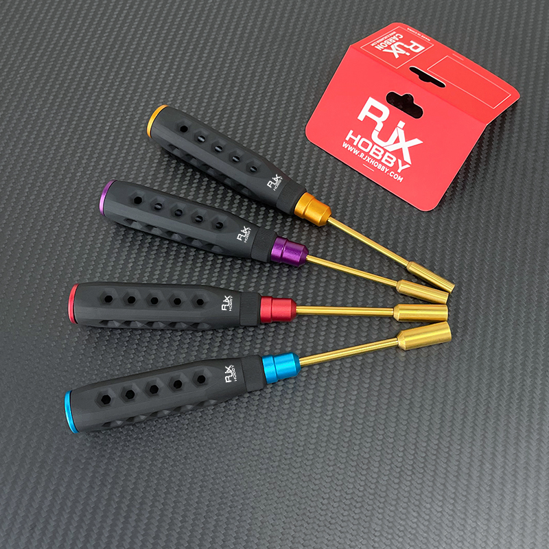 RJX 4pcs HSS titanized 4.0 5.5 7.0 8.0mm Nut Drivers High-Strength Insulated Anti-Slip Rubber Handle