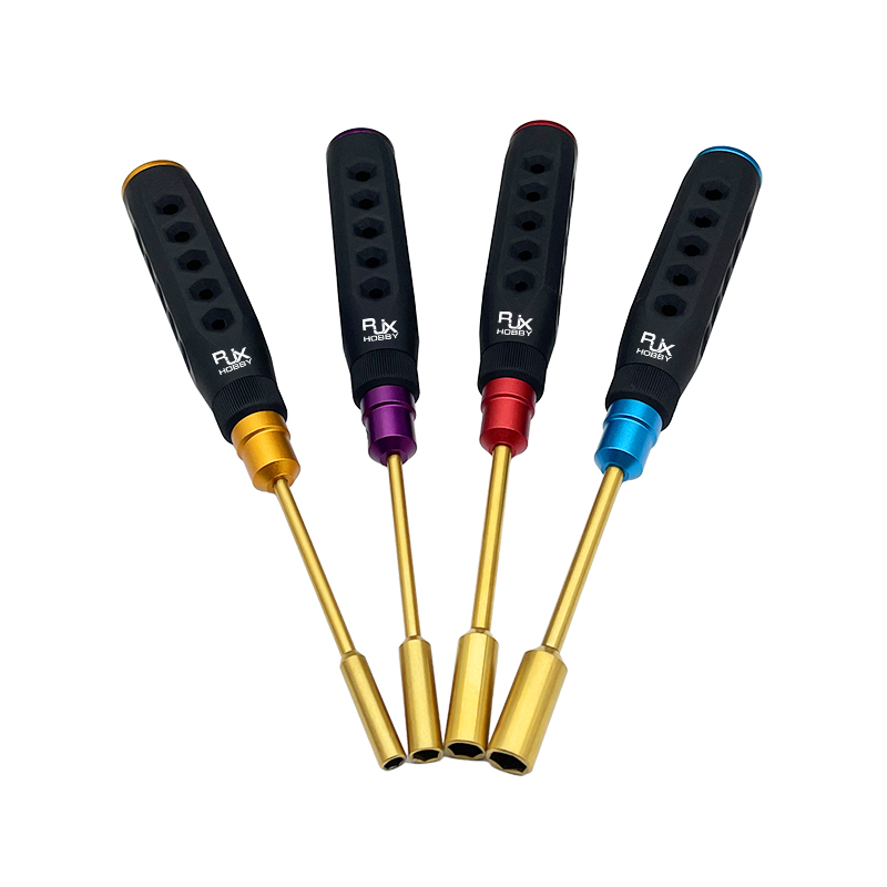 RJX 4pcs HSS titanized 4.0 5.5 7.0 8.0mm Nut Drivers High-Strength Insulated Anti-Slip Rubber Handle
