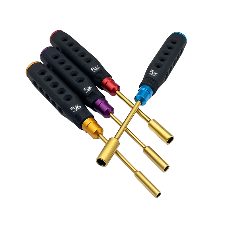RJX 4pcs HSS titanized 4.0 5.5 7.0 8.0mm Nut Drivers High-Strength Insulated Anti-Slip Rubber Handle