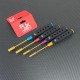 RJX 4pcs HSS titanized 4.0 5.5 7.0 8.0mm Nut Drivers High-Strength Insulated Anti-Slip Rubber Handle