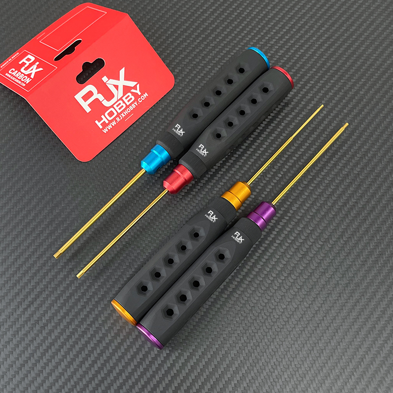 RJX 4Pcs HSS Titanized Hex Screwdriver 1.5 2.0 2.5 3.0mm High-Strength Insulated Anti-Slip Rubber Handle