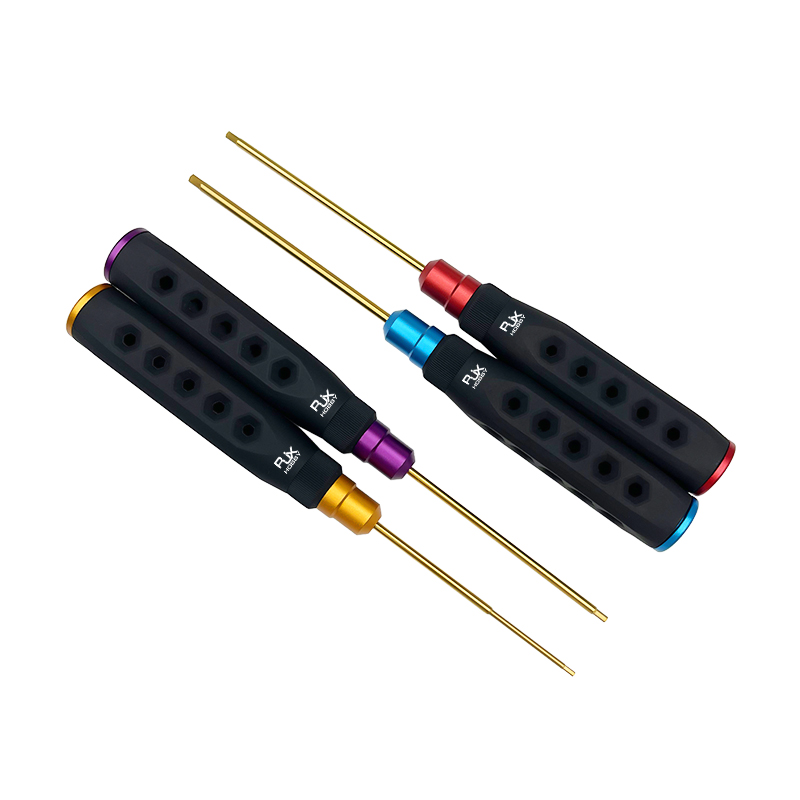 RJX 4Pcs HSS Titanized Hex Screwdriver 1.5 2.0 2.5 3.0mm High-Strength Insulated Anti-Slip Rubber Handle