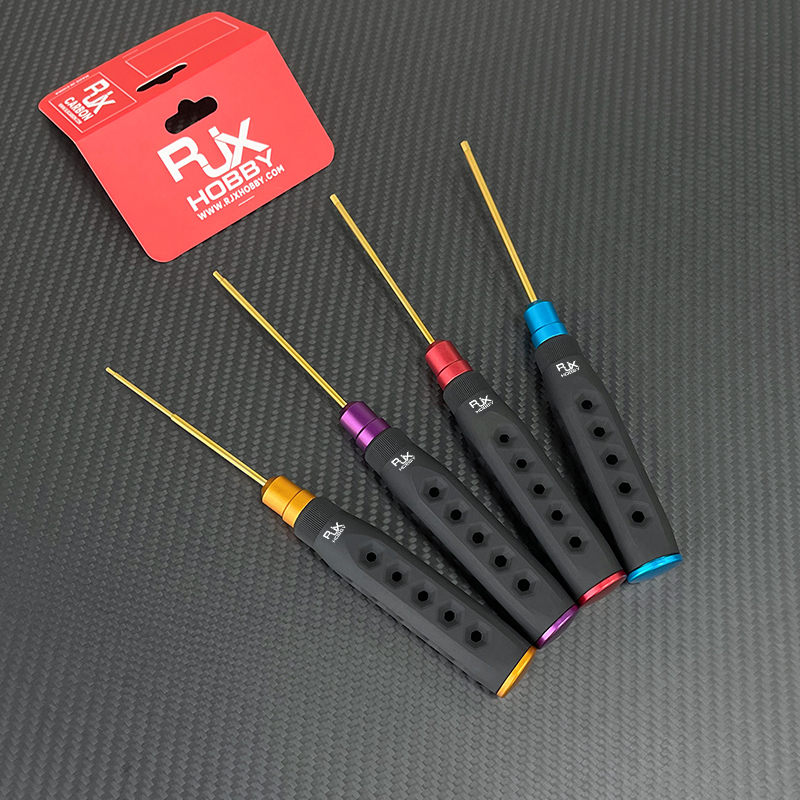 RJX 4Pcs HSS Titanized Hex Screwdriver 1.5 2.0 2.5 3.0mm High-Strength Insulated Anti-Slip Rubber Handle