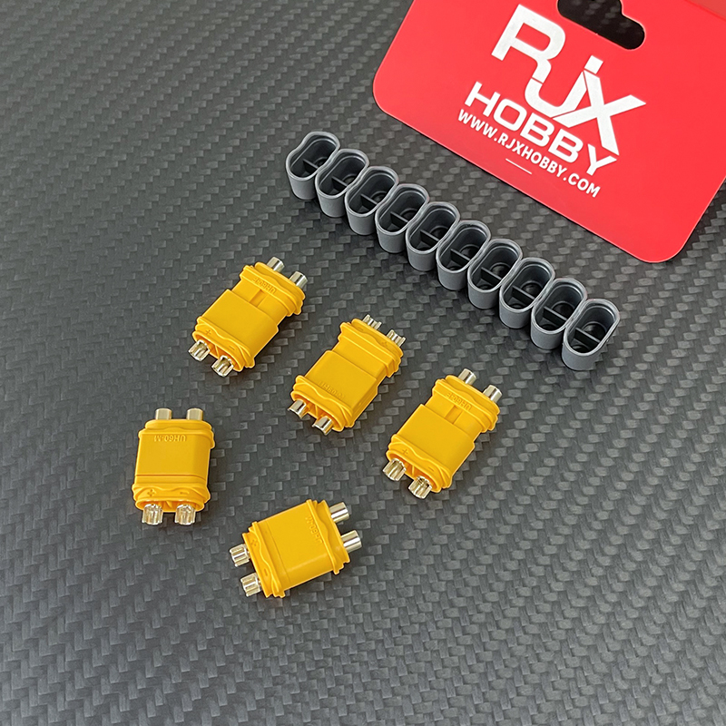 RJXHOBBY 5 Sets Amass  UH60 Male Female Bullet Connectors Power Plugs(with caps) for RC Lipo Battery