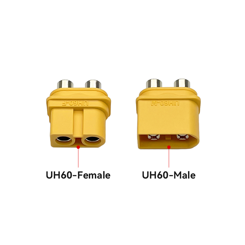 RJXHOBBY 5 Sets Amass  UH60 Male Female Bullet Connectors Power Plugs(with caps) for RC Lipo Battery