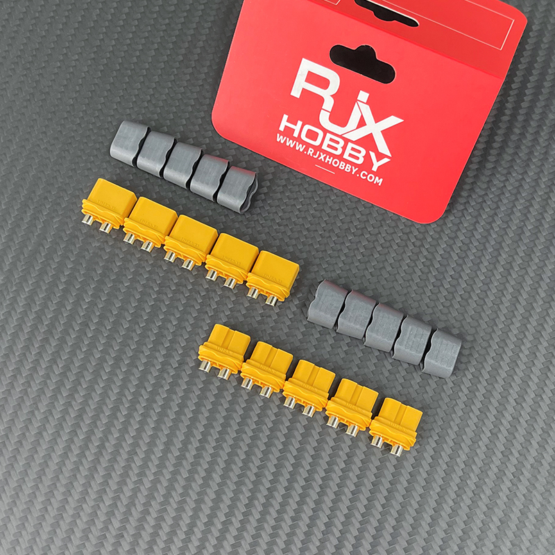 RJXHOBBY 5 Sets Amass  UH60 Male Female Bullet Connectors Power Plugs(with caps) for RC Lipo Battery