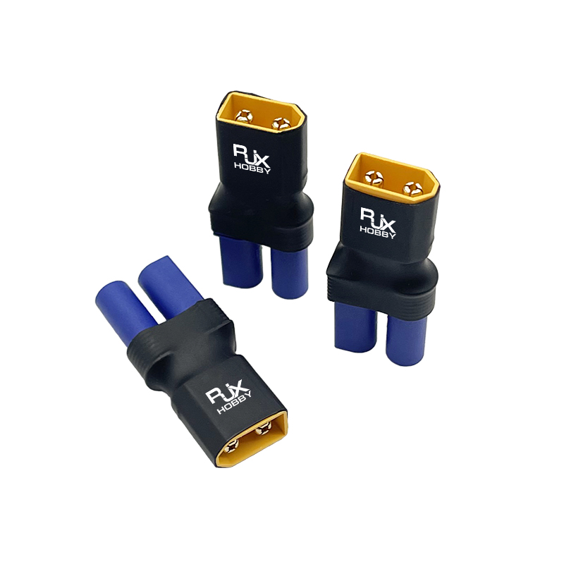 RJXHOBBY 5pcs XT60 Male to EC5 Female Connector Adapter 