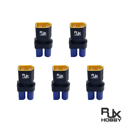 RJXHOBBY 5pcs XT60 Male to EC5 Female Connector Adapter 