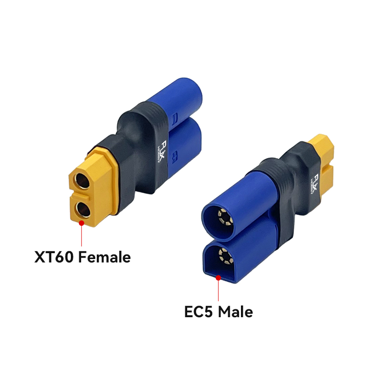 RJXHOBBY 5pcs XT60 Female to EC5 Male Connector Adapter 