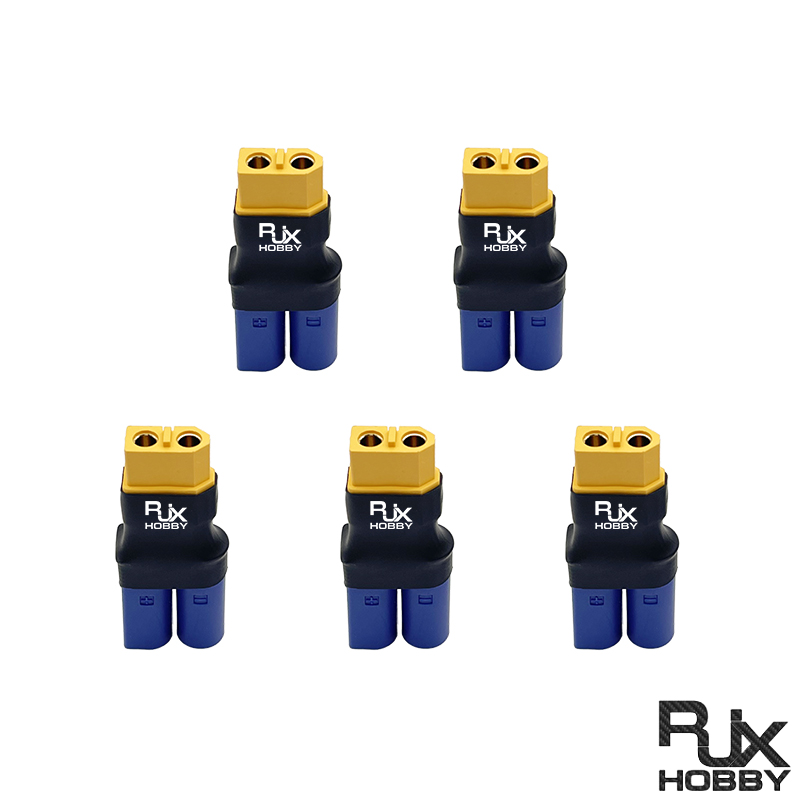 RJXHOBBY 5pcs XT60 Female to EC5 Male Connector Adapter 
