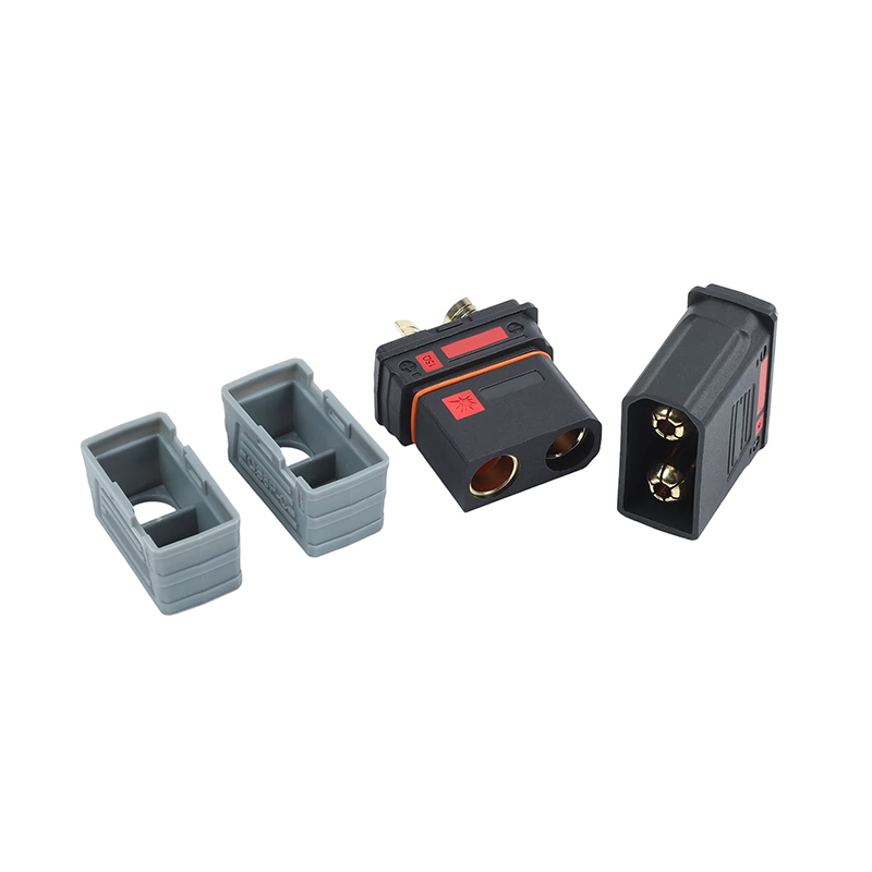 RJX 1Pair QS8P-L Battery Connector Large Current Golden Plated Male Female Plugs with Sheath