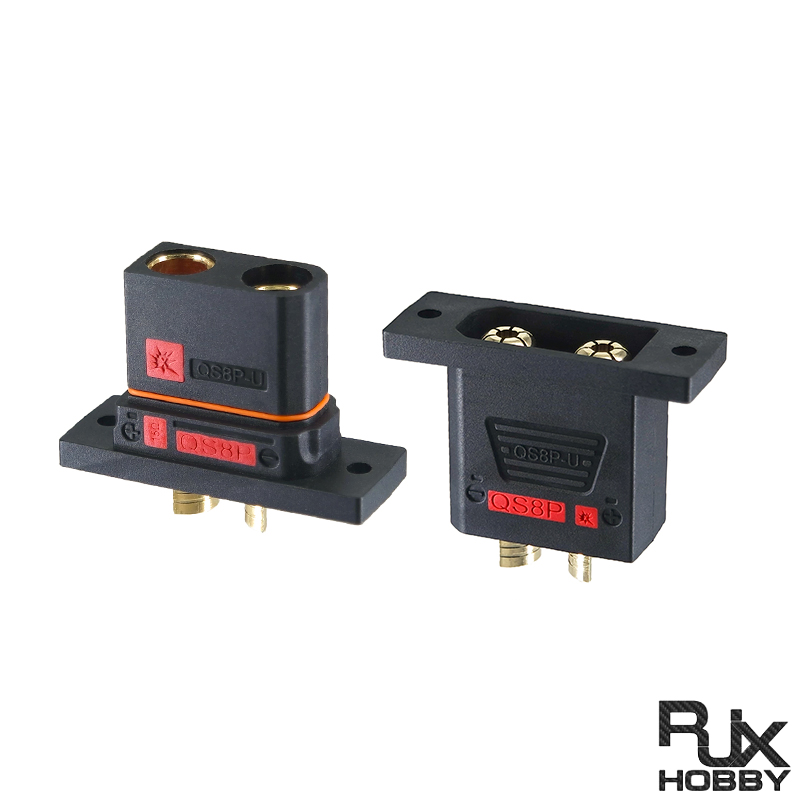 RJX 1Pair QS8P-U Battery Connector Large Current Golden Plated Male Female Plugs 