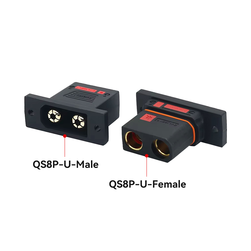 RJX 1Pair QS8P-U Battery Connector Large Current Golden Plated Male Female Plugs 