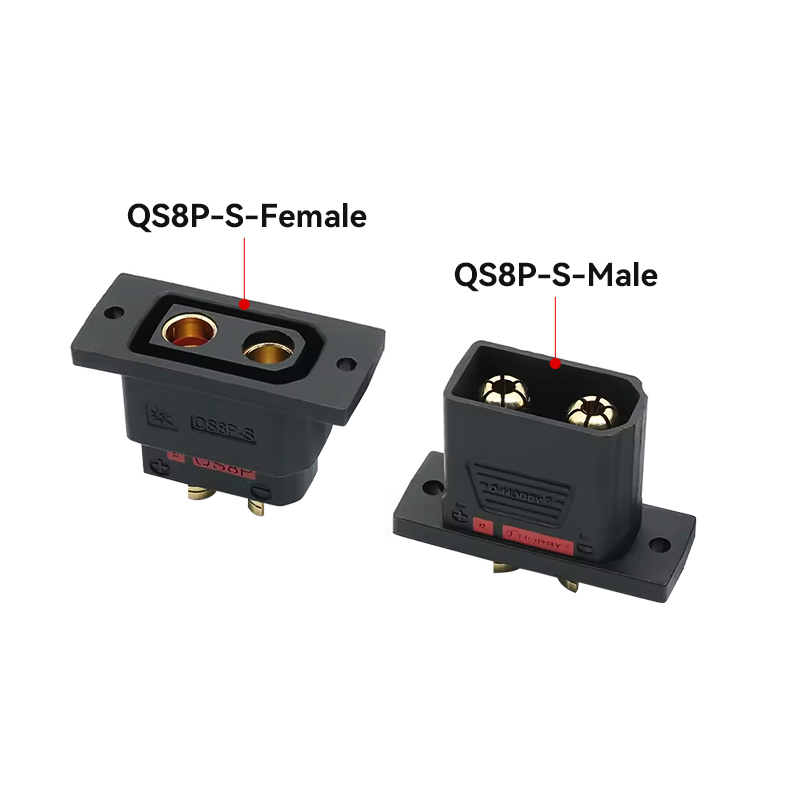 RJX 1Pair QS8P-S Battery Connector Large Current Golden Plated Male Female Plugs 