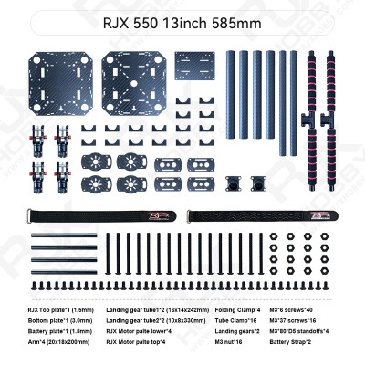 RJX 550 4 Axis Carbon Fiber Quadcopter Frame Umbrella Folding Drone