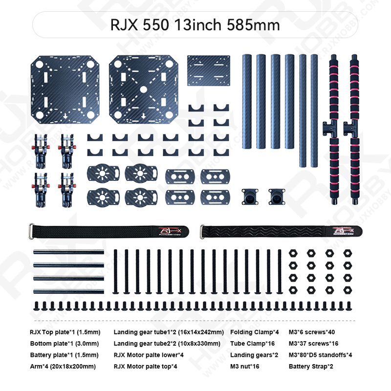 RJX 550 4 Axis Carbon Fiber Quadcopter Frame Umbrella Folding Drone