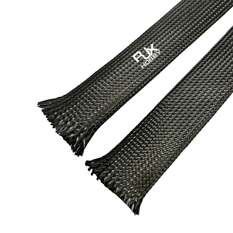 RJX 5M 4-40mm Braided Carbon Fibre Sleeve High Strength Wear-Resistant Telescopic Braided Mesh Tube