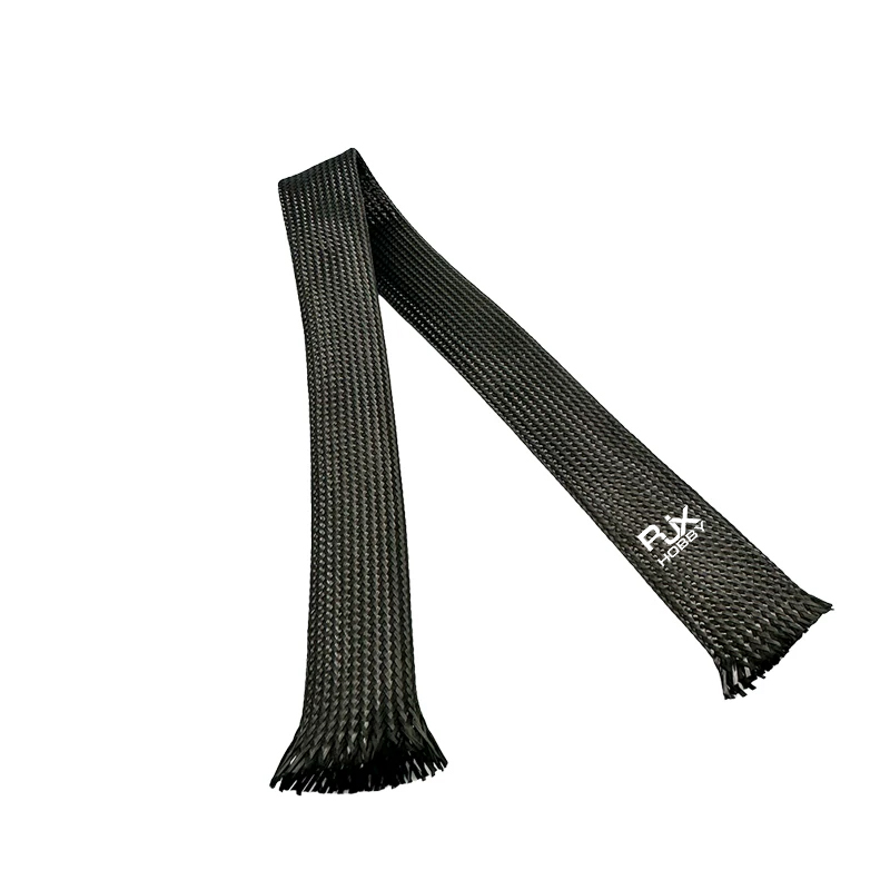 RJX 5M 4-40mm Braided Carbon Fibre Sleeve High Strength Wear-Resistant Telescopic Braided Mesh Tube