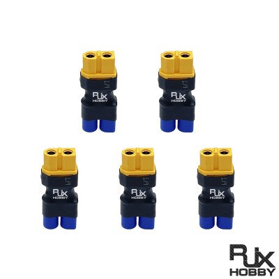 RJXHOBBY 5pcs XT60 Female to EC3 Male Connector Adapter