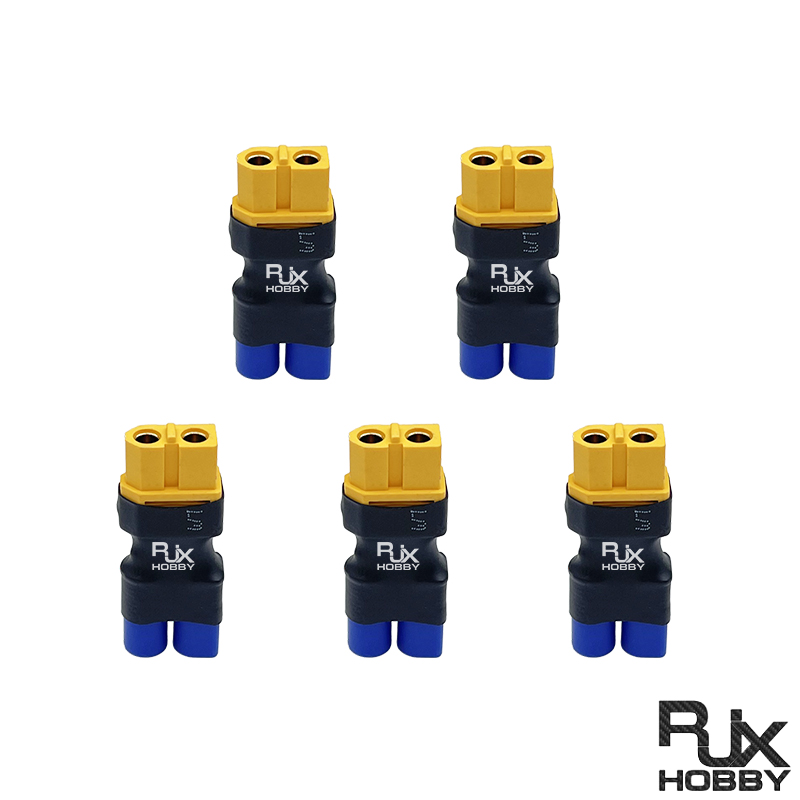 RJXHOBBY 5pcs XT60 Female to EC3 Male Connector Adapter