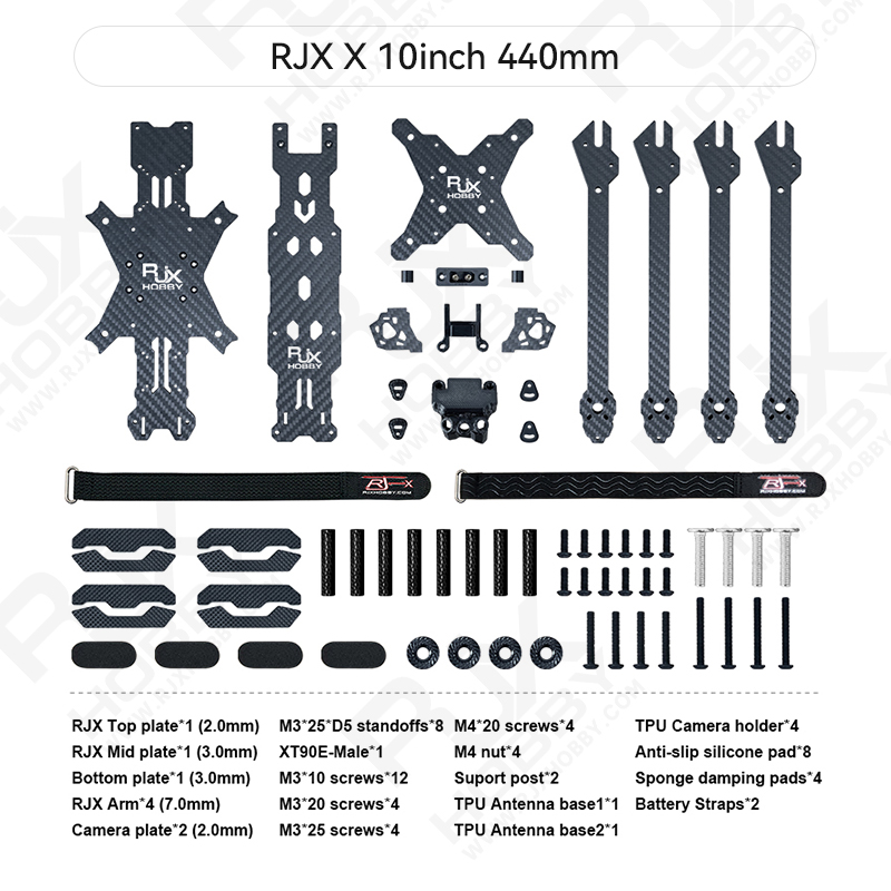 RJX X 10inch Carbon Fiber Frame Kit For RC FPV Racing Drone