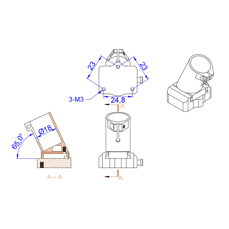 RJXHOBBY 1pcs 18mm Quick release landing gear mount  For Industrial Drone