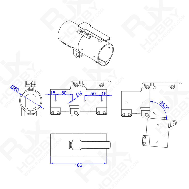 RJXHOBBY 1pcs 60mm Quick remove folding arm for Plant Protection UAV Multicopter