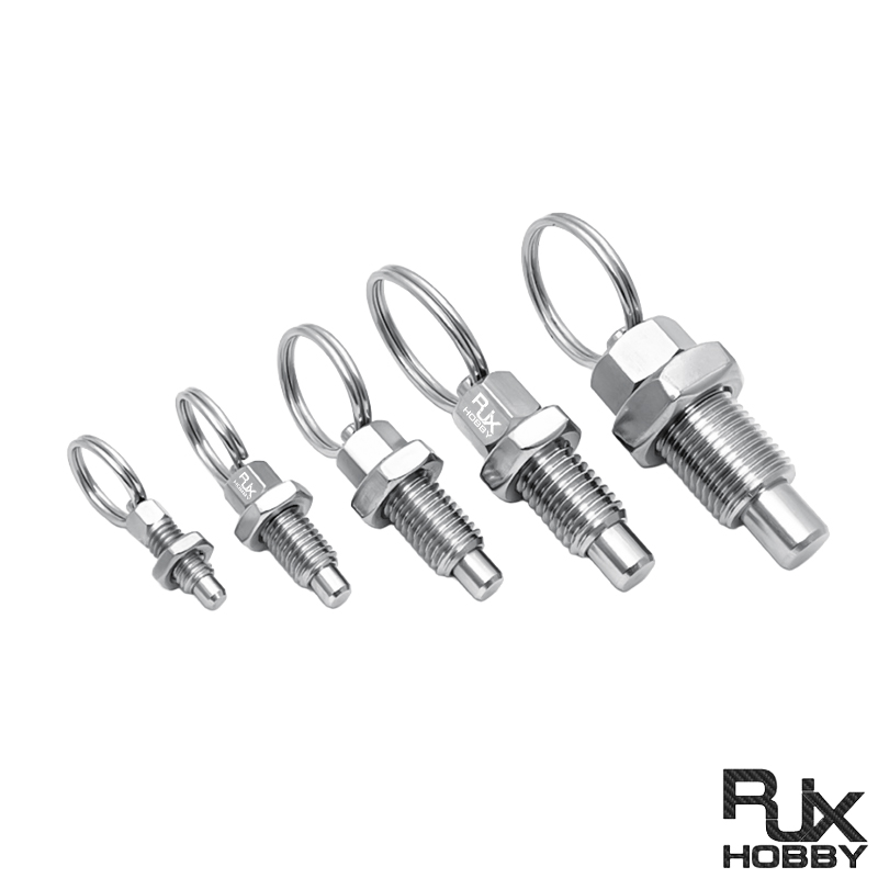 RJX 10pcs Stainless Steel Pull Ring Knob Split Spring Positioning Lock Grip Screw Indexing Pin M6M8M10M12M16