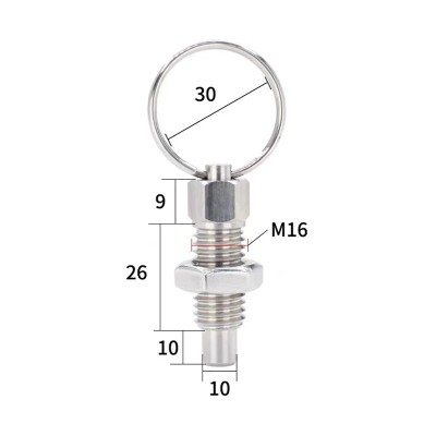 RJX 10pcs Stainless Steel Pull Ring Knob Split Spring Positioning Lock Grip Screw Indexing Pin M6M8M10M12M16