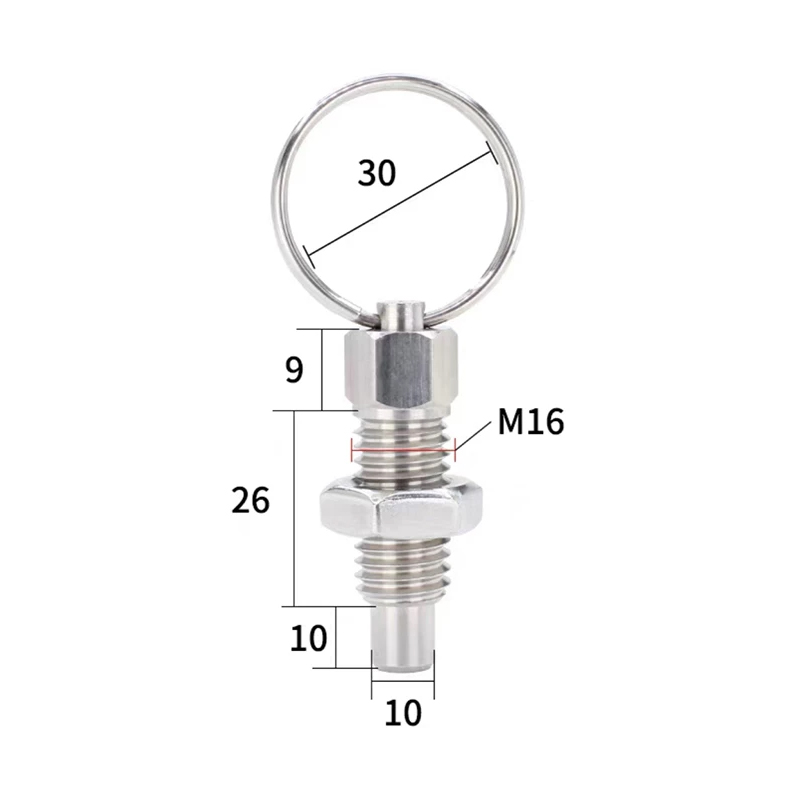 RJX 10pcs Stainless Steel Pull Ring Knob Split Spring Positioning Lock Grip Screw Indexing Pin M6M8M10M12M16