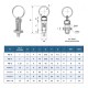 RJX 10pcs Stainless Steel Pull Ring Knob Split Spring Positioning Lock Grip Screw Indexing Pin M6M8M10M12M16