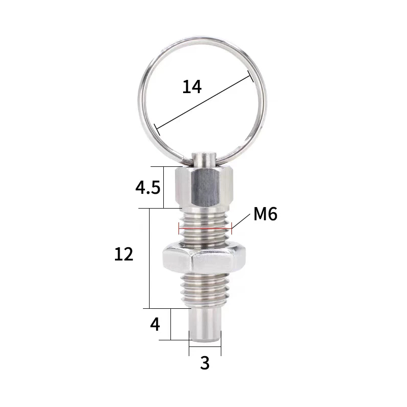 RJX 10pcs Stainless Steel Pull Ring Knob Split Spring Positioning Lock Grip Screw Indexing Pin M6M8M10M12M16