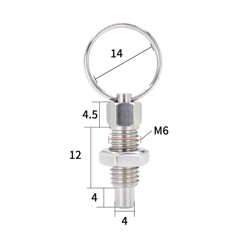 RJX 10pcs Stainless Steel Pull Ring Knob Split Spring Positioning Lock Grip Screw Indexing Pin M6M8M10M12M16