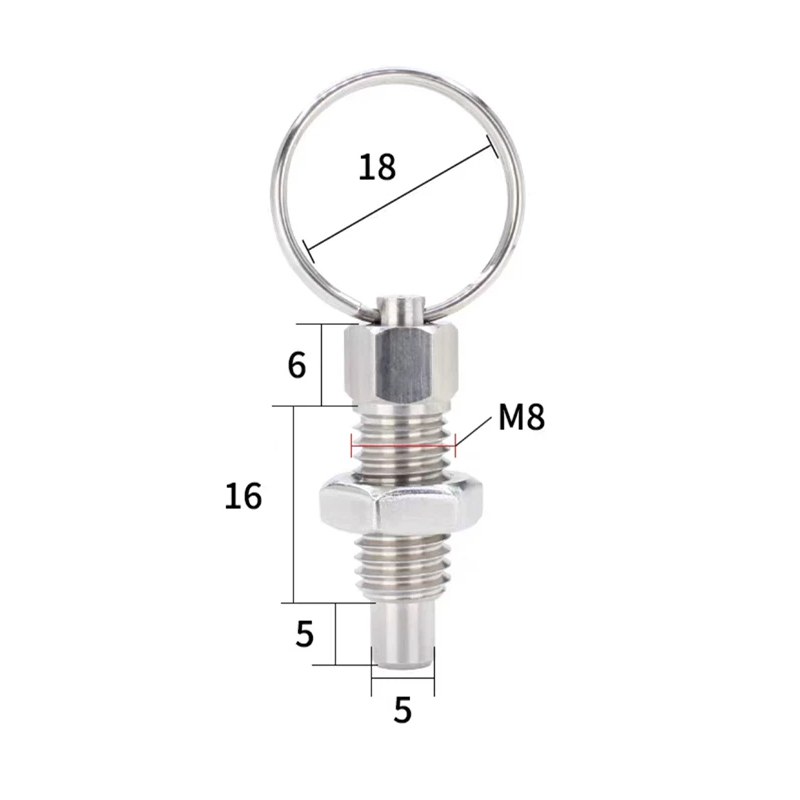 RJX 10pcs Stainless Steel Pull Ring Knob Split Spring Positioning Lock Grip Screw Indexing Pin M6M8M10M12M16