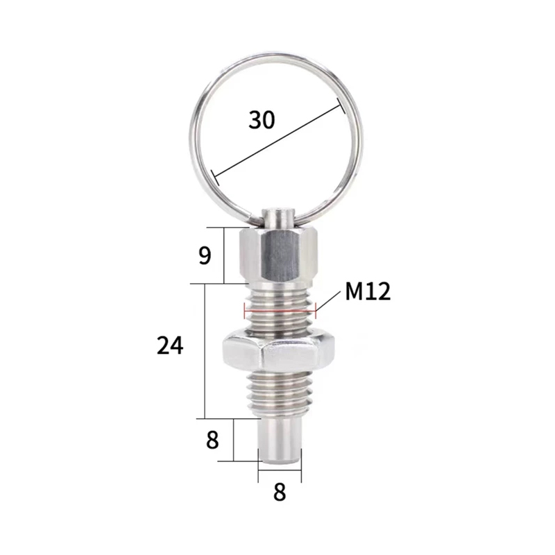 RJX 10pcs Stainless Steel Pull Ring Knob Split Spring Positioning Lock Grip Screw Indexing Pin M6M8M10M12M16