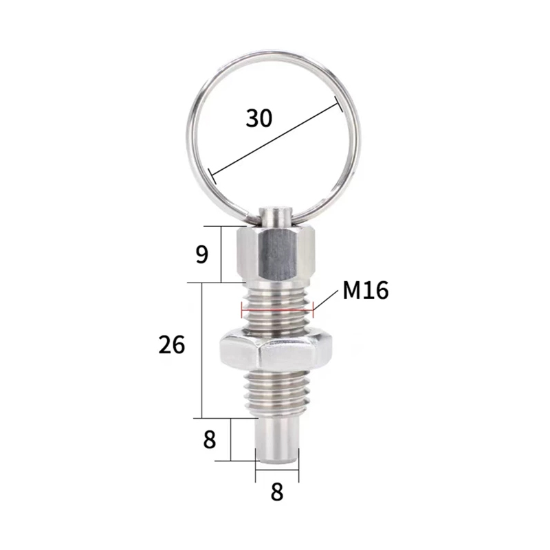 RJX 10pcs Stainless Steel Pull Ring Knob Split Spring Positioning Lock Grip Screw Indexing Pin M6M8M10M12M16
